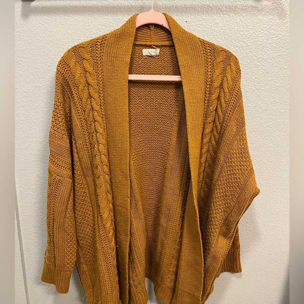 Mustard Cableknit Cardigan